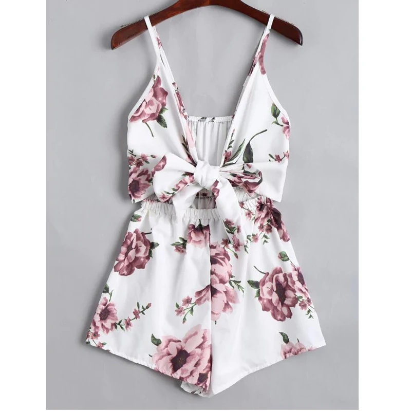 Женский комбинезон большого размера женский топ с цветочным принтом открытые