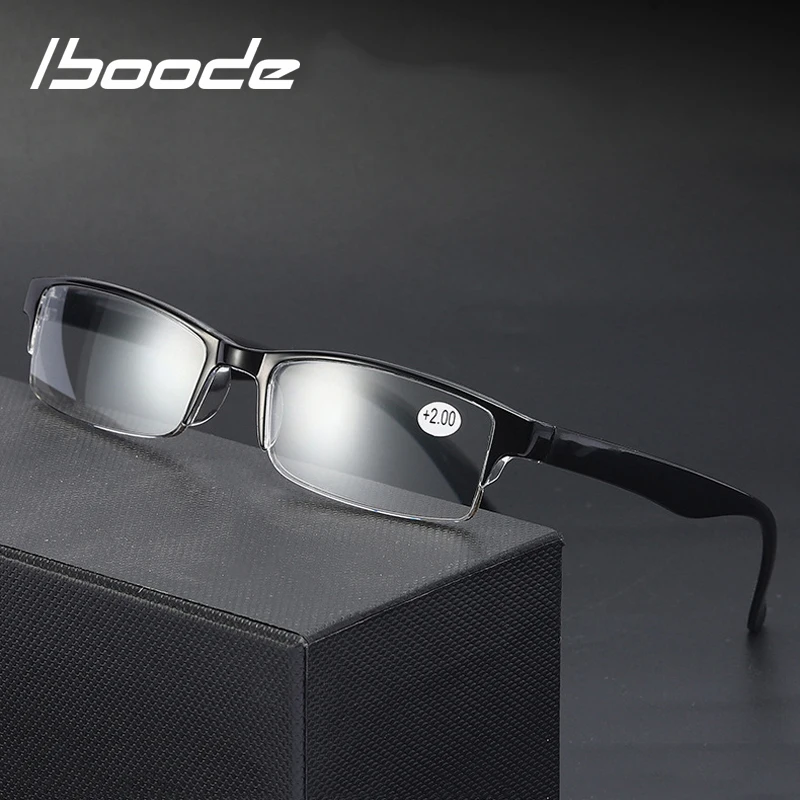 Iboode HD, унисекс, очки для чтения, для мужчин и женщин, элегантные, половинная оправа, Пресбиопия, очки по рецепту, очки для дальнозоркости+ 1,0 2,5 3,5