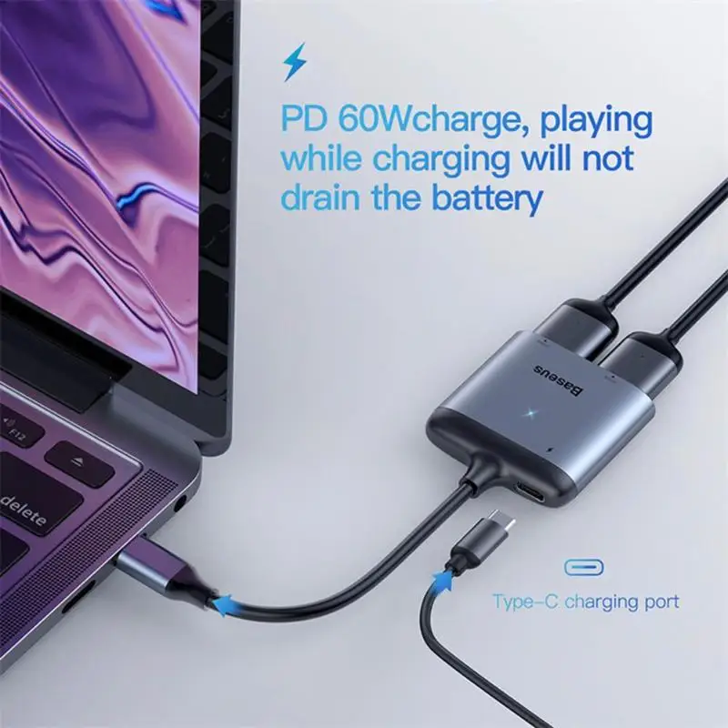 Baseus USB C к HDMI адаптер тип-c к двойному HDMI 4K дисплей PD Быстрая Зарядка адаптер концентратор док-станция Concerter Кабель