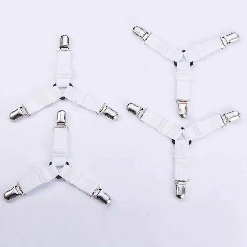 4X 3 сторонний настраиваемый простыня держатели для простыни на кровать зажимы