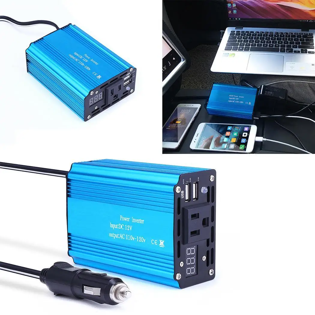 400 Вт двойной USB автомобильный инвертор бытовой DC 5V 2.1A/DC 1A 603Hz/503Hz 800W 12V автомобиль