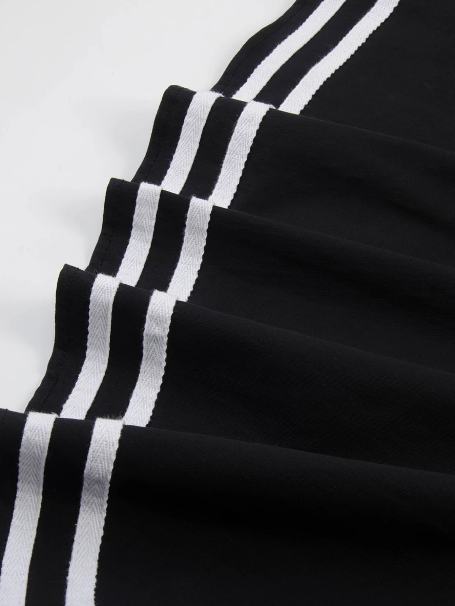 Женское винтажное платье с рукавами три четверти контрастное расклешенной