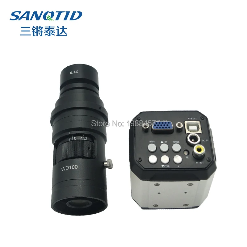 HD 2.0MP 1080P 30fps Industrial Digital Electron Microscope Camera VGA USB BNC Output Mobile Maintenance + 0.4X lens | Инструменты