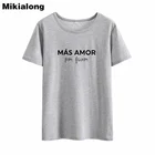 Mikialong, Рождественская любовь, милые футболки, женская летняя футболка с принтом, женская черная футболка Tumblr, женские футболки Ulzzang