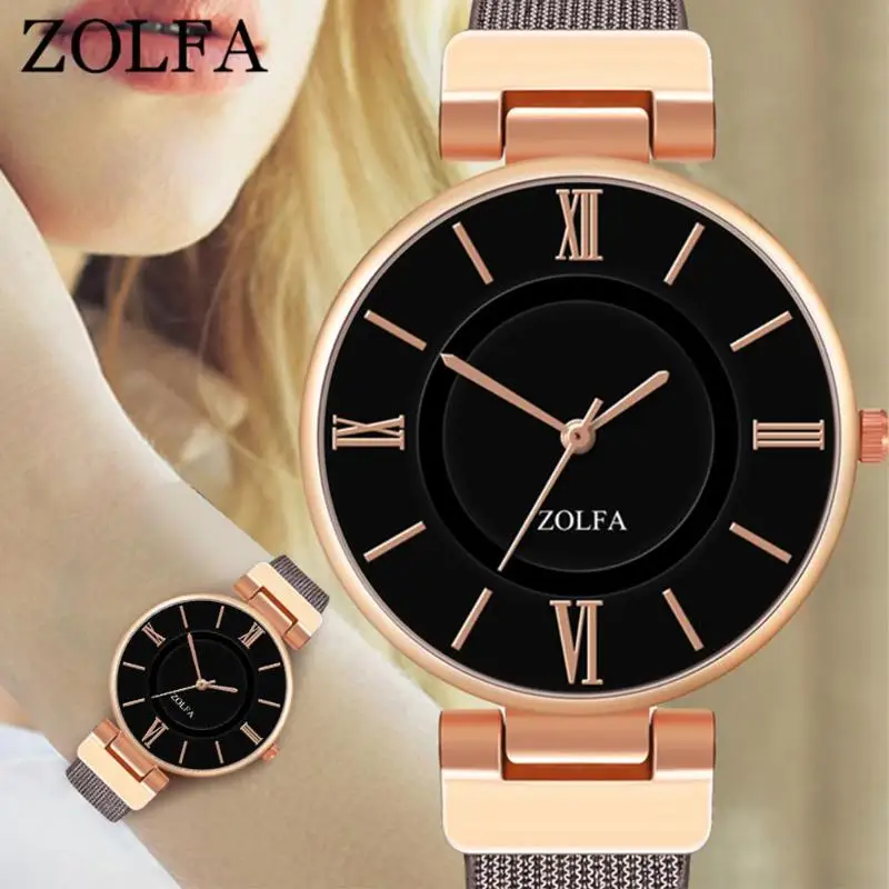 

ZOLFA Women's Watches Round Dail Luxury Clock Reloj Classic Casual Alloy Fashion Casual Quartz Wristwatch luxury