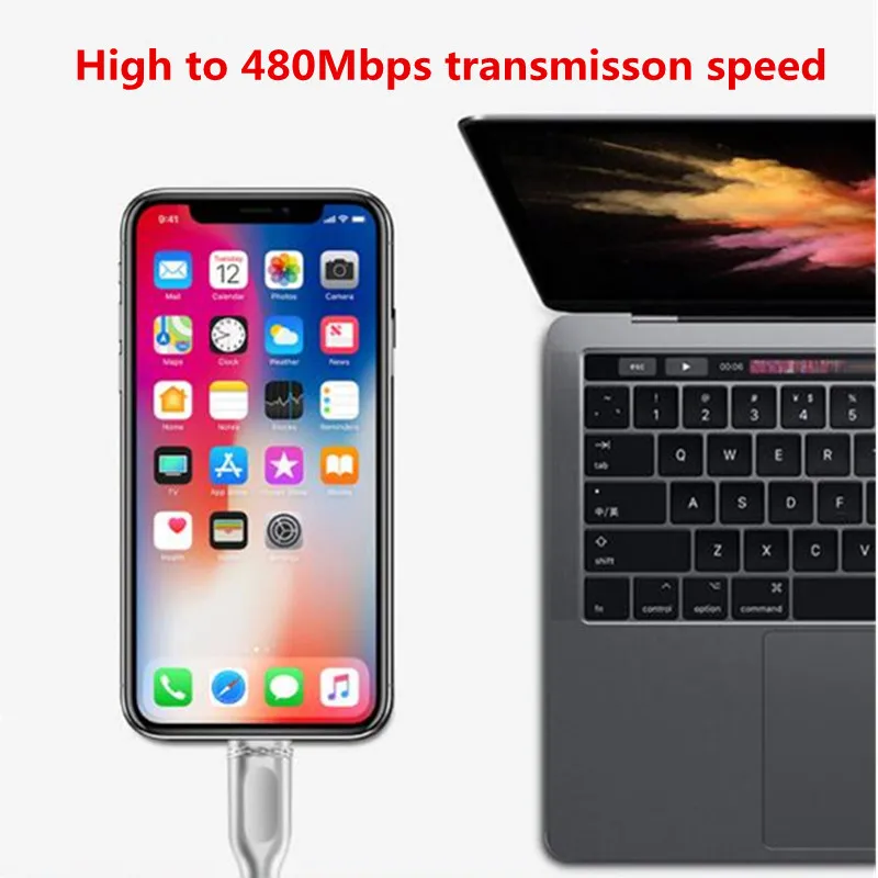 3 в 1 USB кабель для мобильного телефона Micro Type C зарядный Lightning iPhone Samsung зарядное