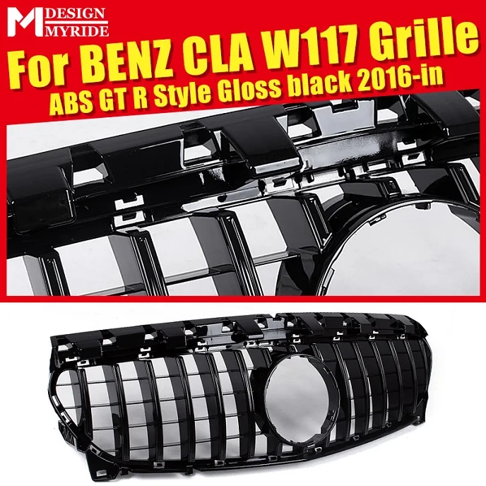 W117 GTS стиль решетка ABS глянцевый черный для CLA-Class CLA180 CLA200 CLA250 CLA45 без эмблемы