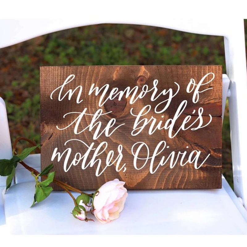 

In Memory of Sign Rustic Wedding Signs, Remembrance Sign, Reserved Seating Sign Wooden Wedding 11x8inch