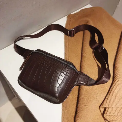 

Women Travel Waist Fanny Crossbody Pack Belt Pouch Hip Bum Bag Purse Ladies PU Hot Solid Waist Bags Female