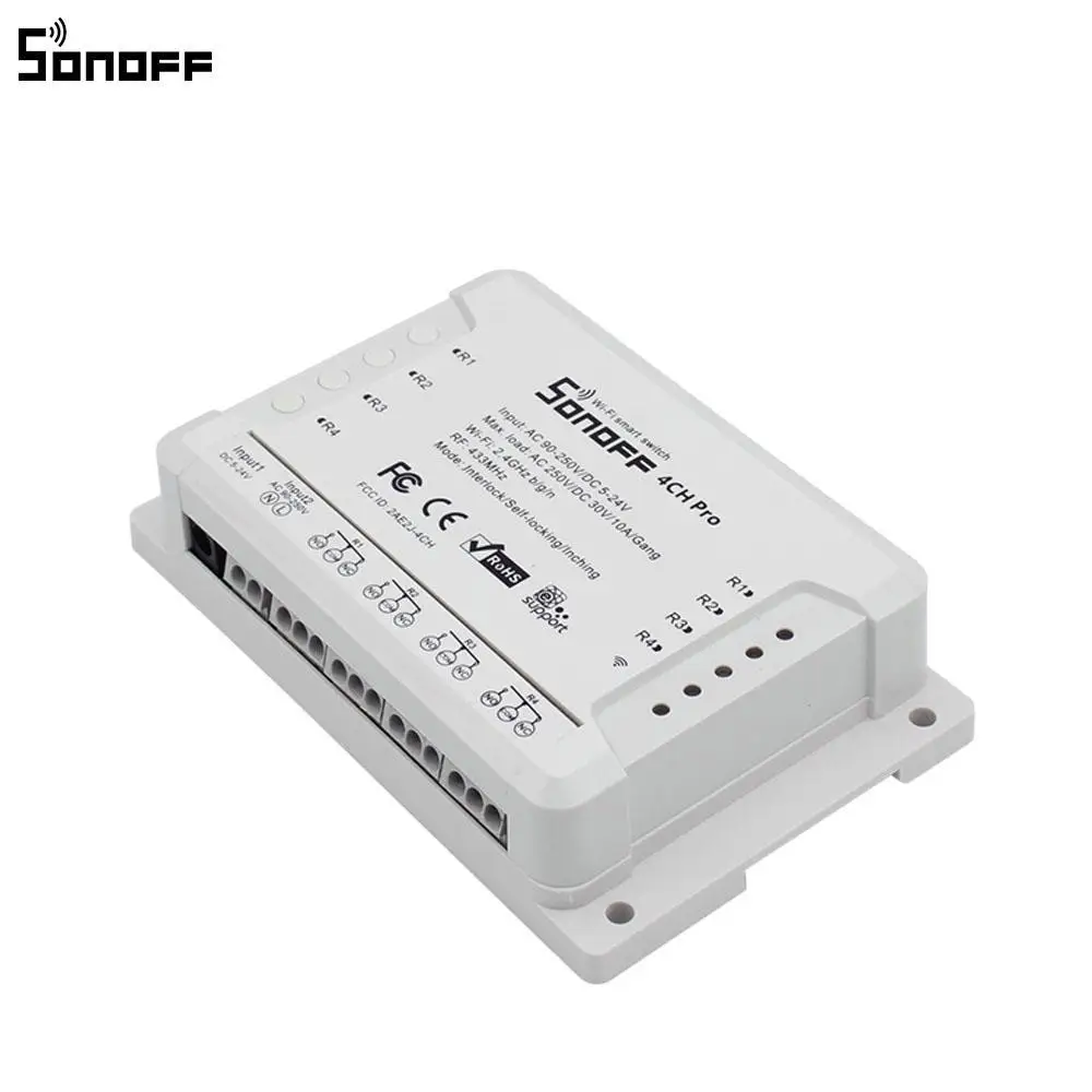 Интеллектуальный выключатель света Sonoff 4CH Pro R2 10A/Gang 4 канальный переключатель Wi Fi