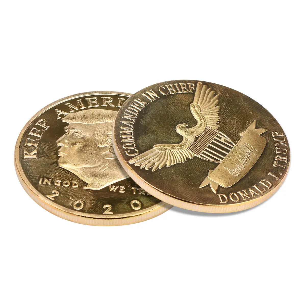 Donald J Trump 2020 Keep America Great Commander In Chief Gold Challenge Coin | Дом и сад