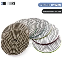 7pcslot 5 inch 125mm diamond marble polishing pads 3 0mm thickness for wet polishing granitemarble engineered stone