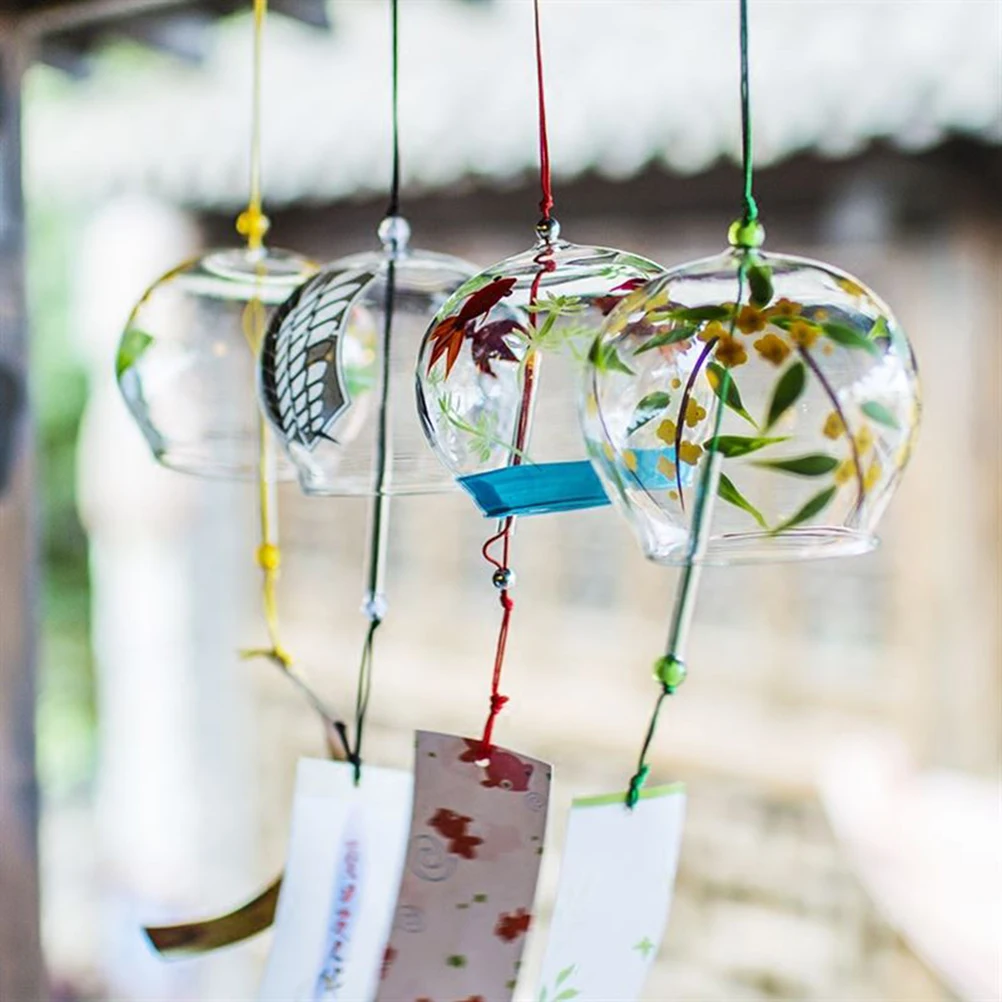 

Wind Chimes Japanese Chime Bell Glass Style Bells Feng Shui Decorative Car Pendant Garden Good Luck Balcony Ornament Hanging