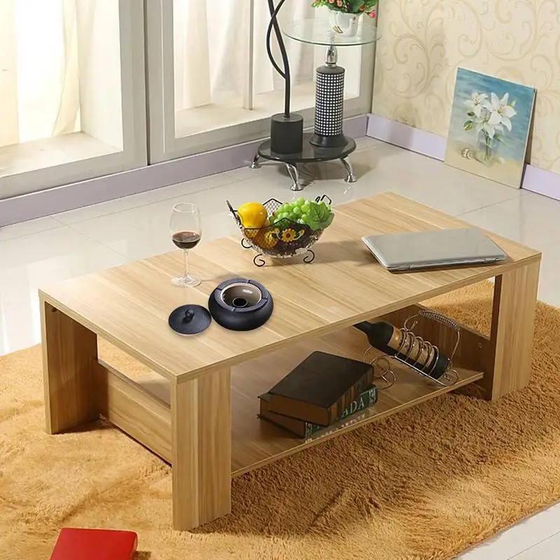 Креативная пепельница керамическая Спальня Гостиная офисная черная с крышкой в