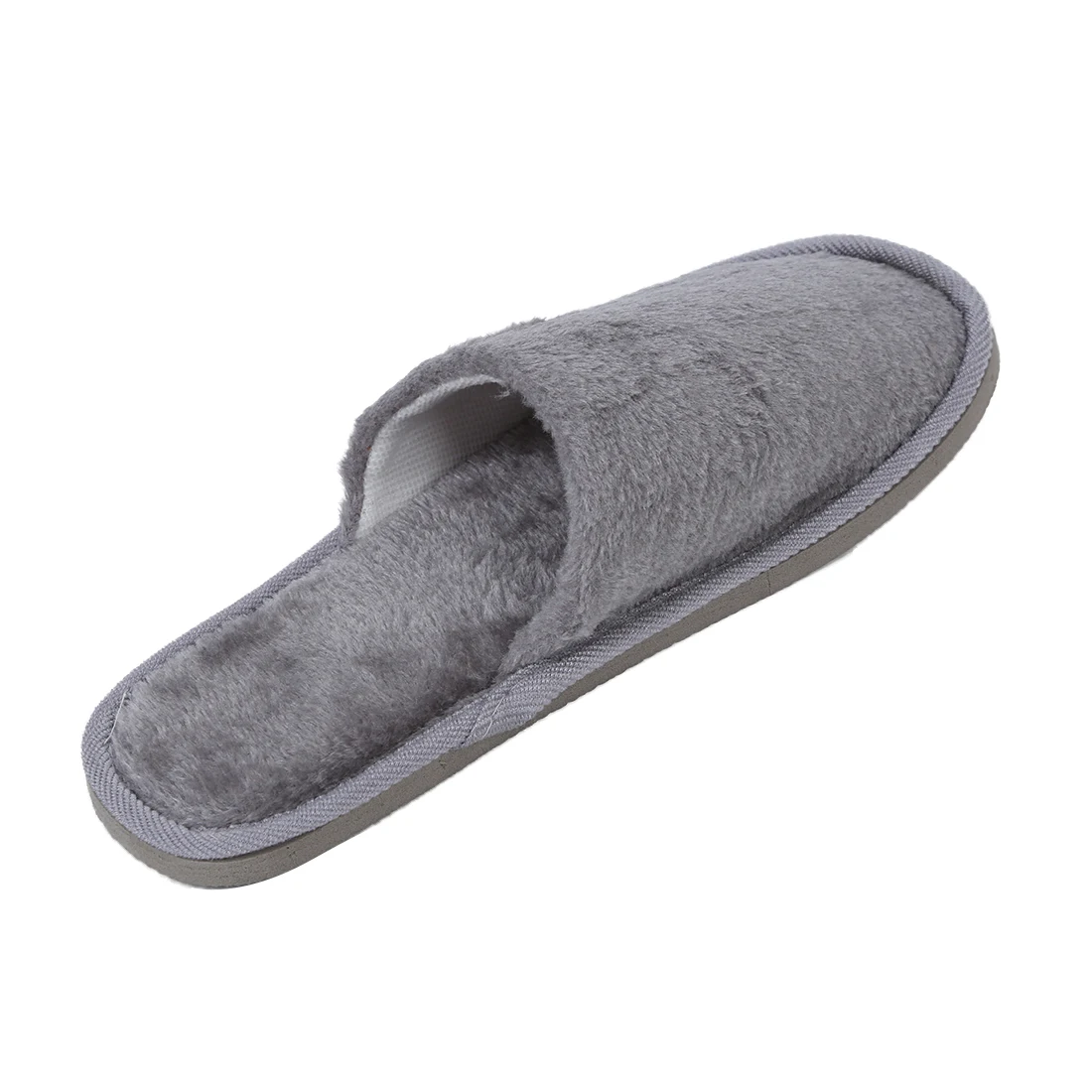 Men Gray Fleeces House Soft Winter Warm Slippers UK 8.5 for Feet Length 27 cm |
