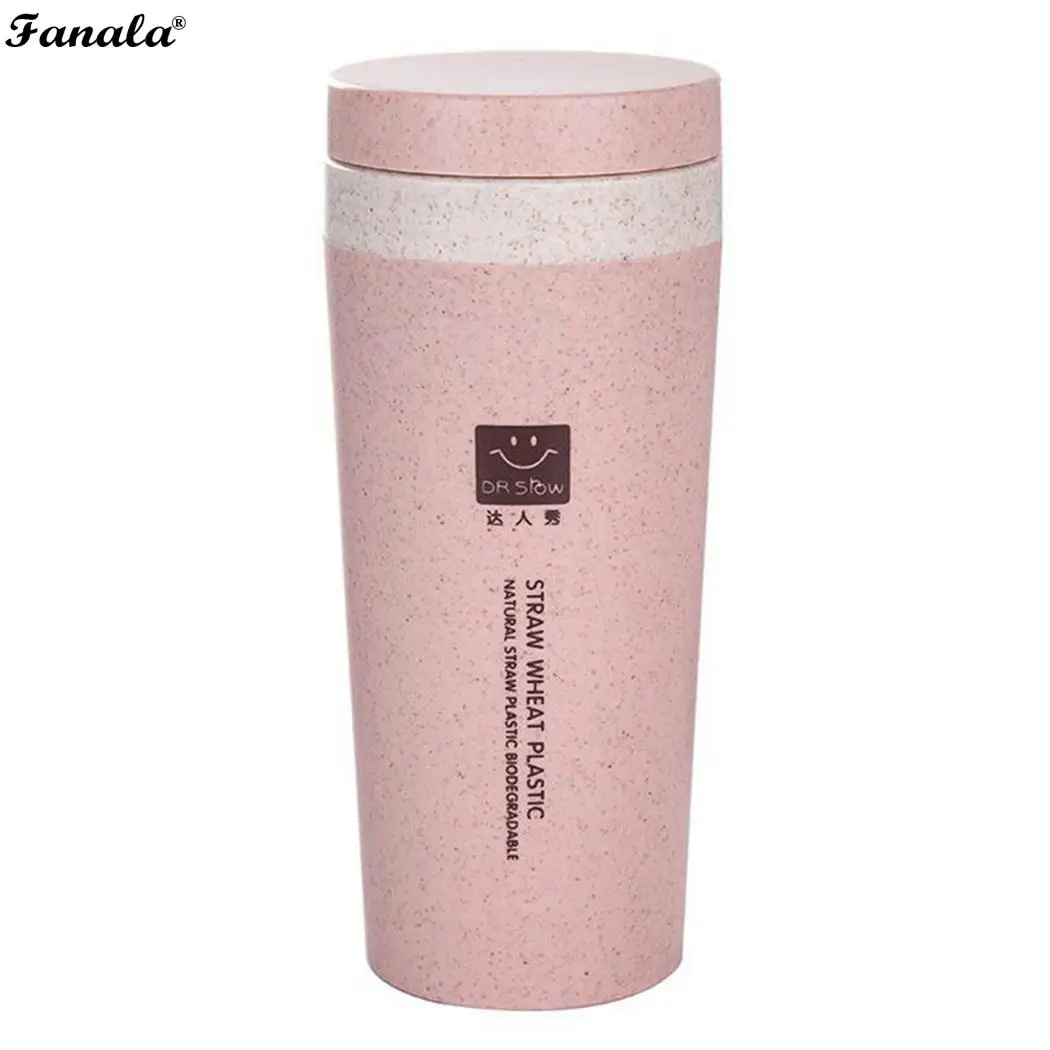 300mL Solid Wheat Straw Thermos Cup Water Bottle With 0-6 Hours School Office Travel Outdoor etc Rope | Дом и сад