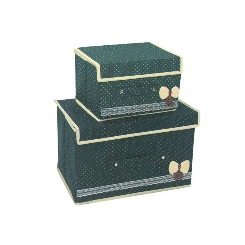 2pcs/set Cute Bow Tie Home Storage Boxes Bins Organization Closet Underwear Organizer | Дом и сад