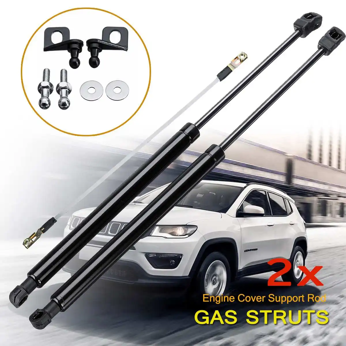 2pcs Car Engine Cover Front Support Rod Gas Struts Lifters for Jeep Compass 2017 2018 | Автомобили и мотоциклы