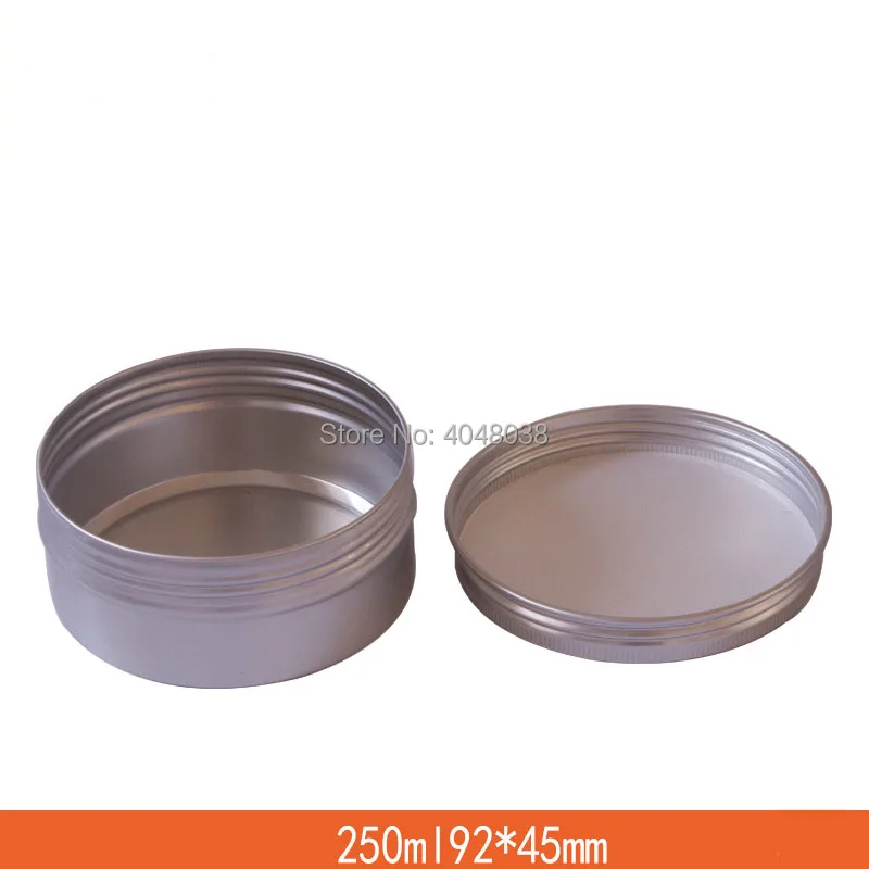 10PCS/lot Empty Aluminum Pot Aroma Candle Packing Box Plasticine Storage Case Round Cosmetic Cream Jar 250ML 250G Lip Gloss | Красота и