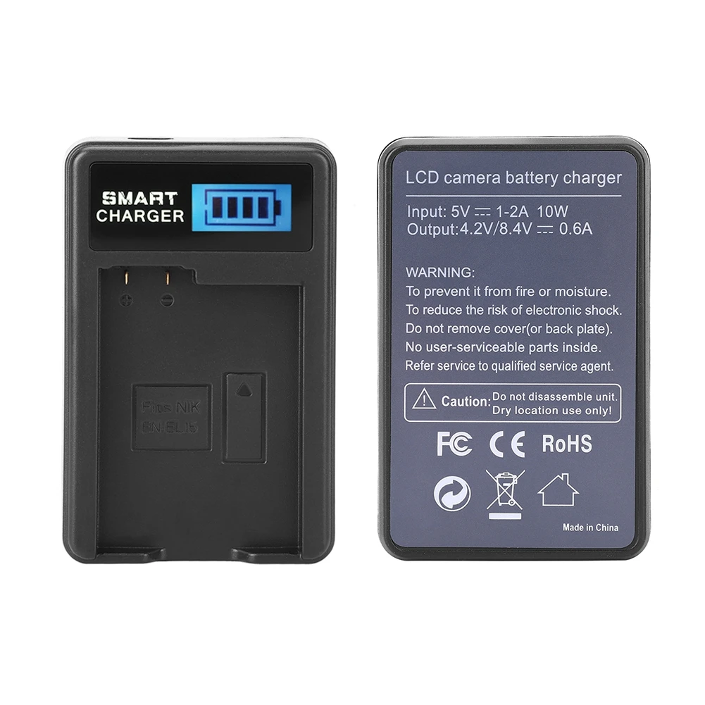 EN EL15 зарядное устройство с одним слотом USB зарядка ЖК экраном для Nikon D600 D610 D750 2018