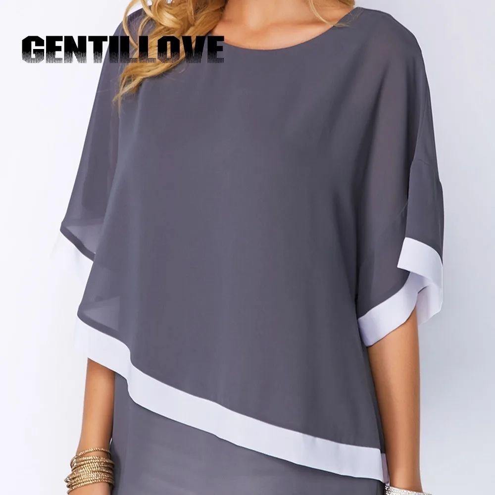 Gentillove Летняя женская шифоновая рубашка 2019 женское пальто с рукавами летучая мушь