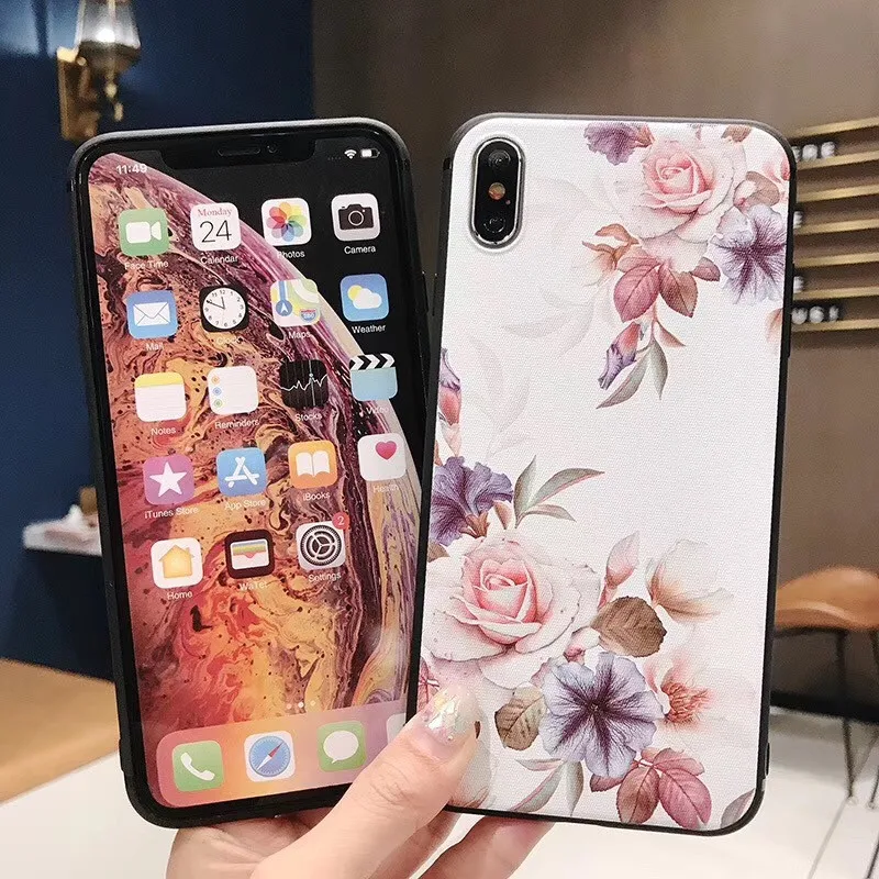 Lovebay ТПУ простой цветок полный Мягкий защитный чехол для IPhone 6 S 7 8 Plus X XS Max XR Coque