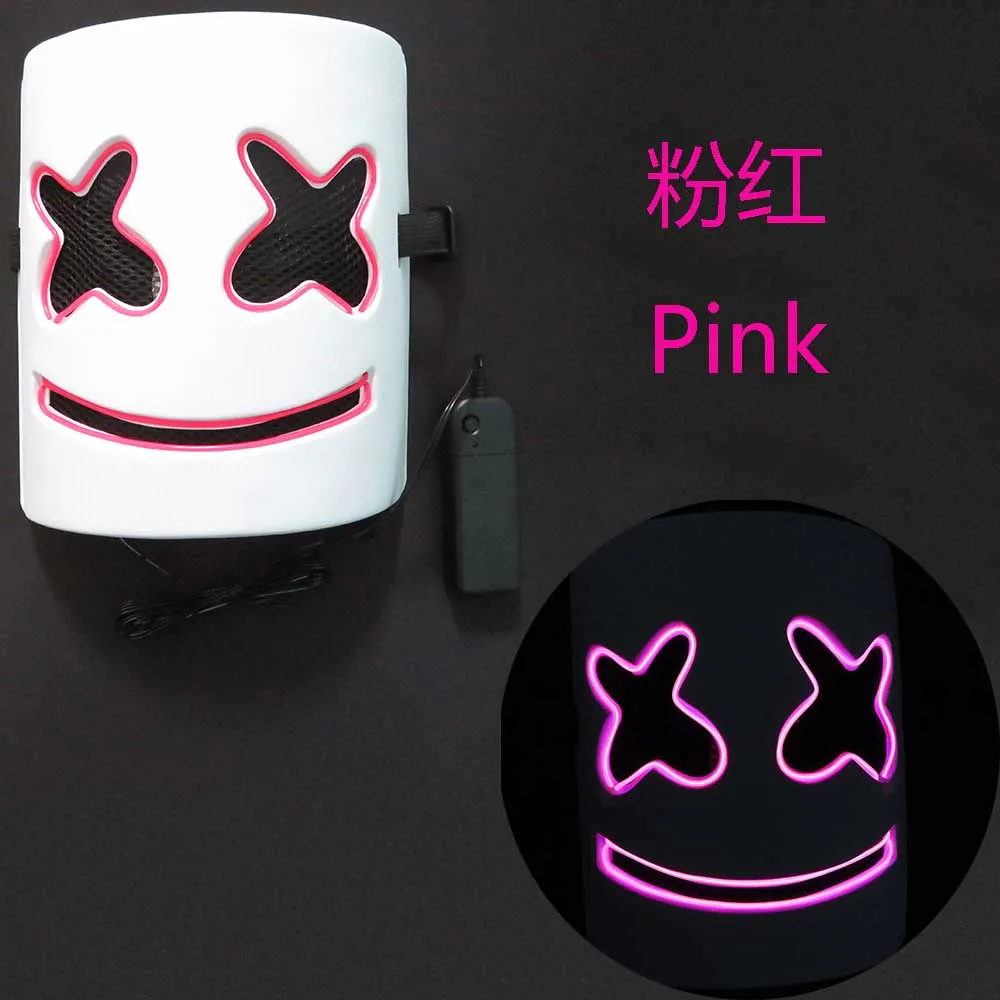 Хэллоуин Рождество светодиодная светящаяся маска marshmello диджея EL wire вечеринка