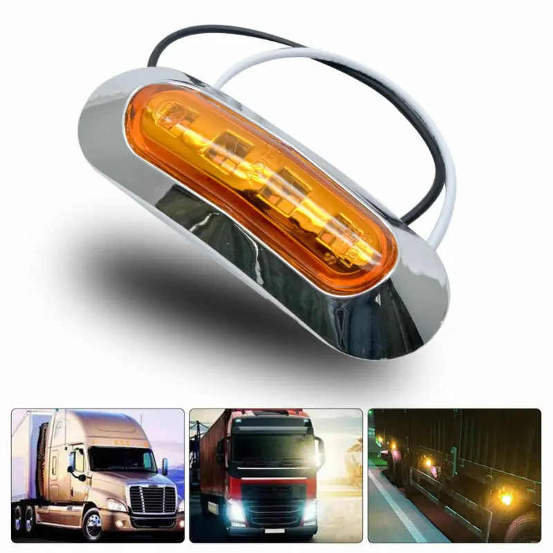 2 шт 12В оранжевая 4LED бортовой светильник Trcuk караван Боковой габаритный фонарь