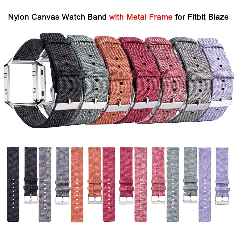 Нейлоновые холщовые ремешки для Fitbit Blaze Replacment, браслет, наручный ремень, подходят для битов, умные часы, ремешки, браслет, металлическая пряжка