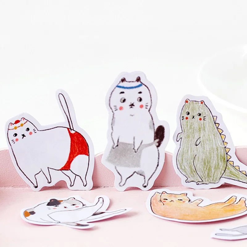 45 шт./кор. пухлые кошки наклейки милые Животные декоративная клейкая