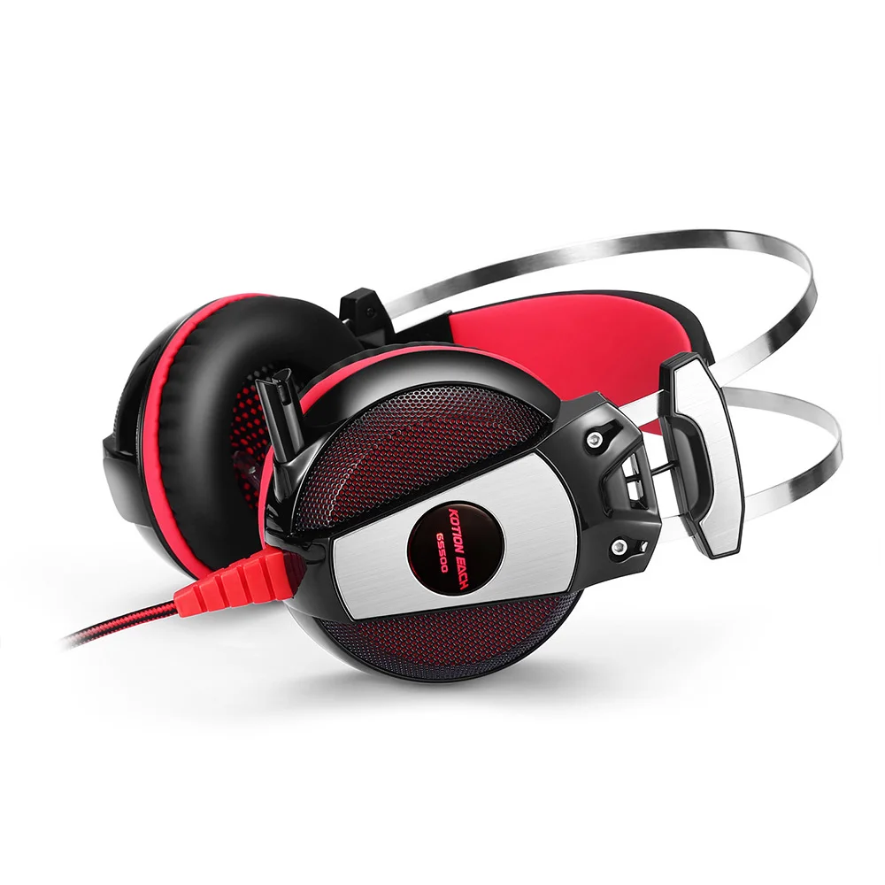 KOTION EACH GS500 Wired Gaming Headsets Headphones with LED Light Microphone Noise Canceling for iPhone Samsung Xiaomi iPad PS4 |