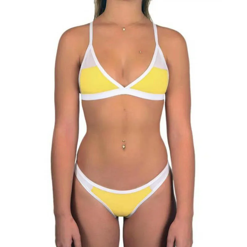 Meihuida Swimsuit Bikini 2019 Women Swimming Suit Girl Pure Color Bra Set Wireless Paded Adjustable Strap Swimwear | Женская одежда