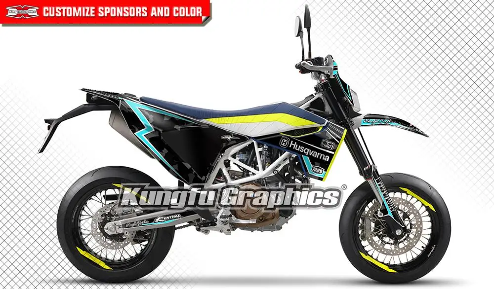 KUNGFU графика наклейки для мотоцикла дизайн MX гоночная наклейка комплект Husqvarna 701 SM
