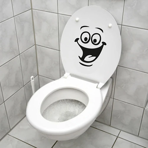 Smiley Face WC наклейки для унитаза комнаты художественный Декор забавные настенные