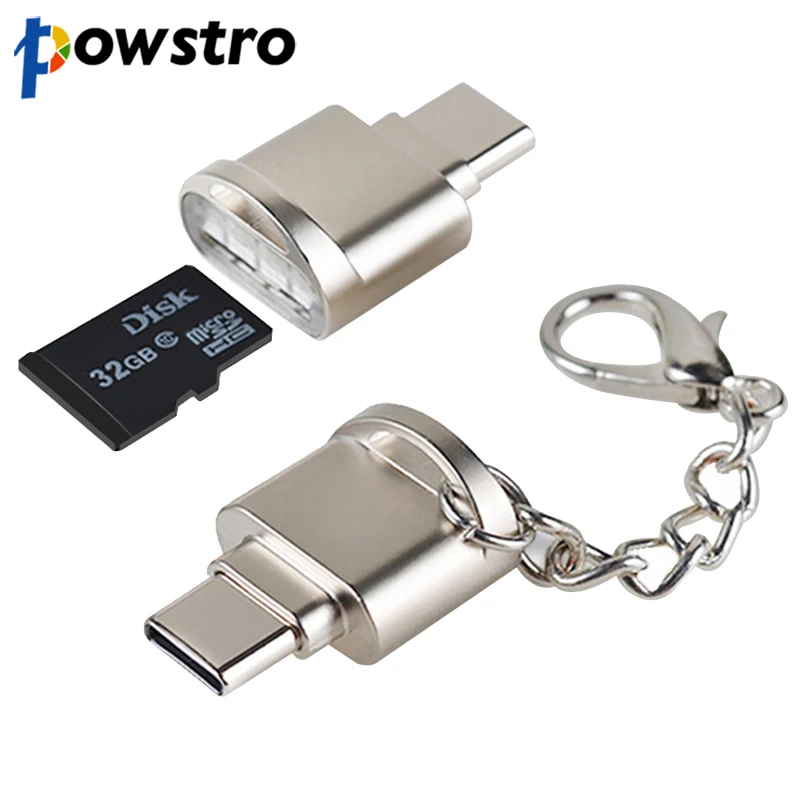 Портативный адаптер Powstro с USB 3 1 на Type C Micro конвертер OTG кардридером TF SD|Устройства