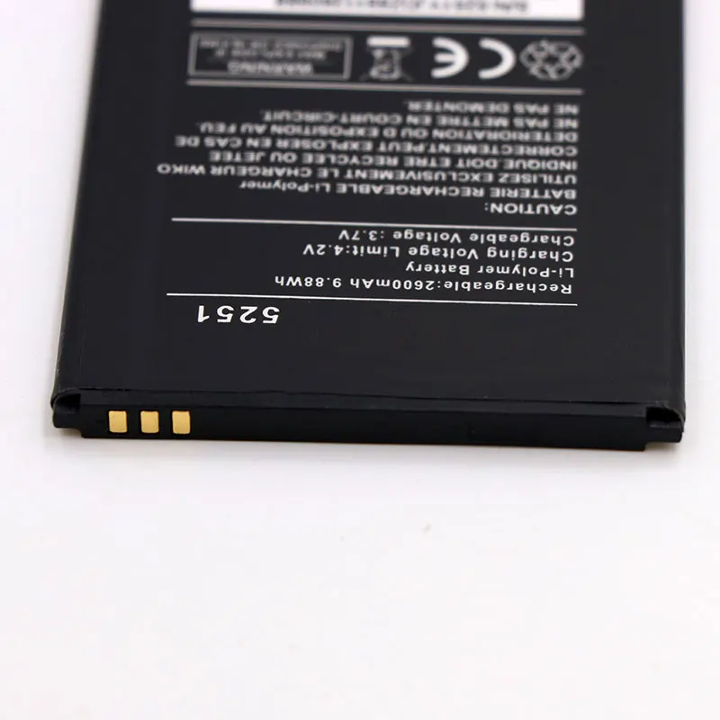 Кожаный чехол-бумажник для Wiko 5251 Батарея 2600mAh батарея мА/ч. Аккумулятор Batterij
