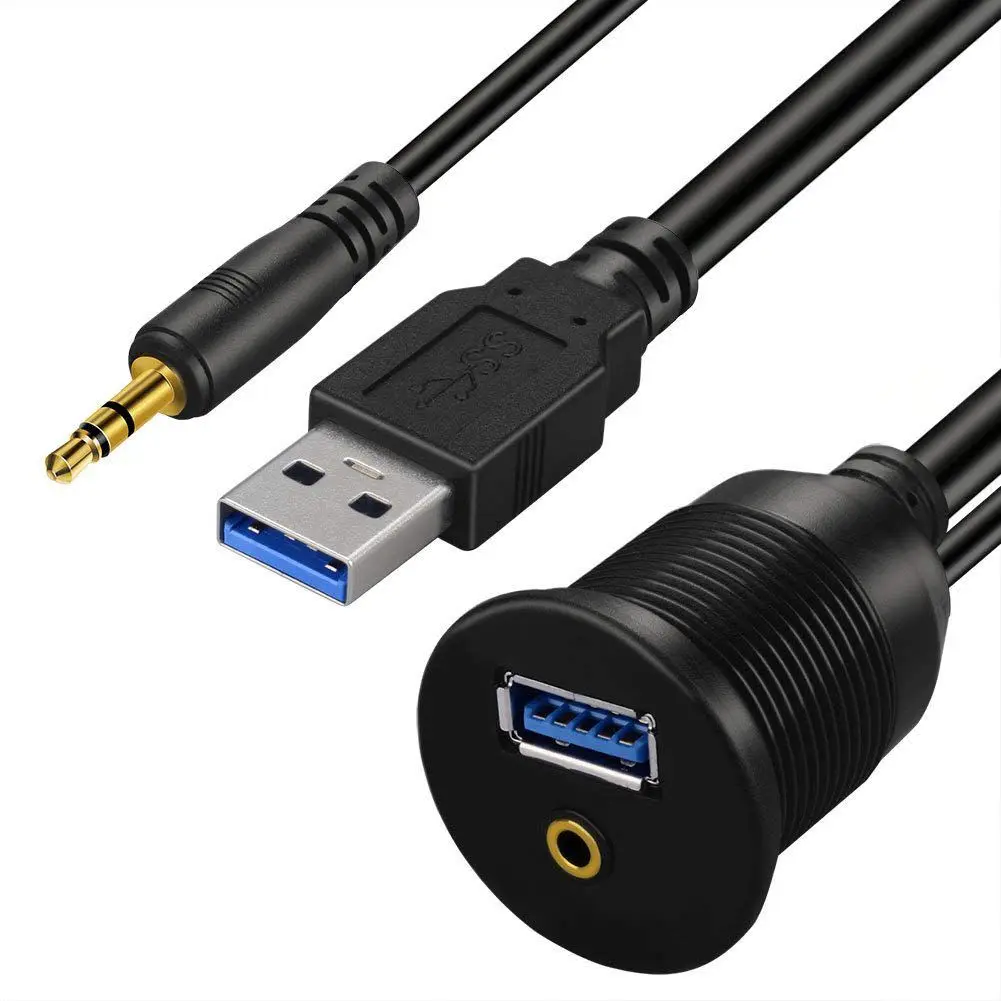 USB 3 0 и 5 мм утопленный кабель для автомобильного крепления + USB3.0 AUX удлинитель