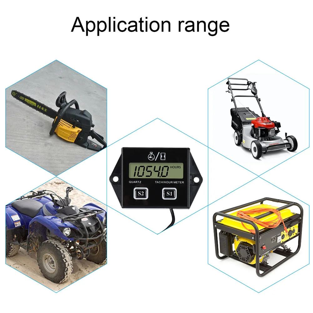 Тахометр цифровой со счетчиком моточасов измеритель числа оборотов с ЖК