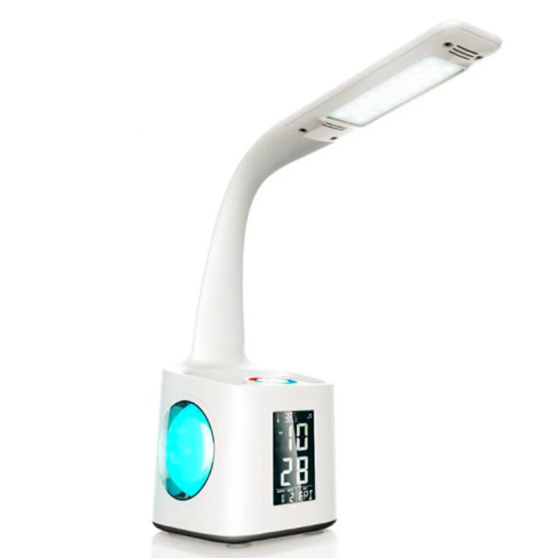 Plug EU Led Eye Protect Dimmable Desk Lamp Foldable Reading Table Light Rgb Press Control Calendar Alarm Clock Temper | Освещение