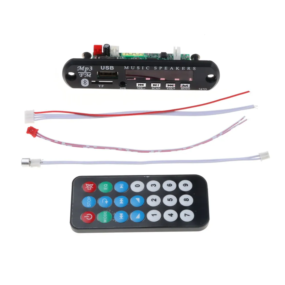 Новый Bluetooth MP3 плеер декодер плата с микрофоном FM радио TF USB 3 5 мм AUX аудио Handfree