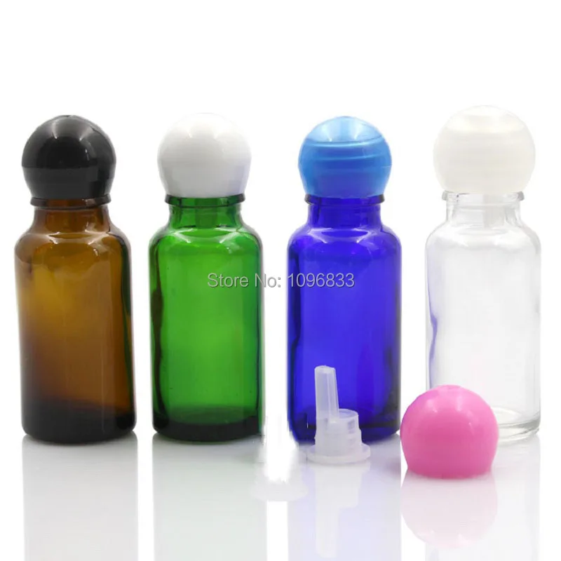 

20ml Cosmetic Containers Bottles Glass Refillable Bottle Dropper Plug Vial Sample Packaging Vial Spherical Jar Emulsion Bottle