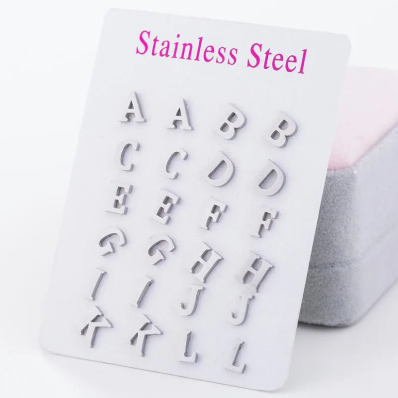 1 пара популярных сережек с 26 буквами для девочек серьги из нержавеющей стали
