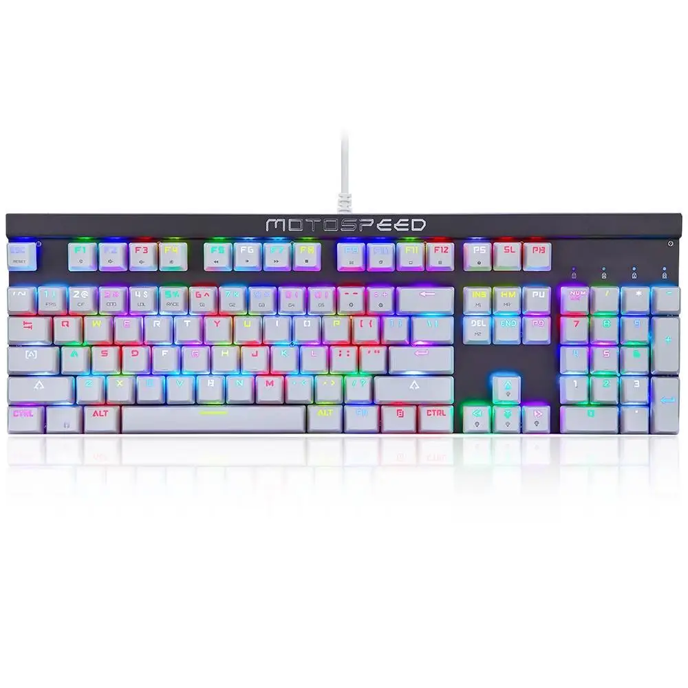 Оригинал Motospeed CK103 NKRO RGB подсветка механическая клавиатура 104 ключей полный ключ FN
