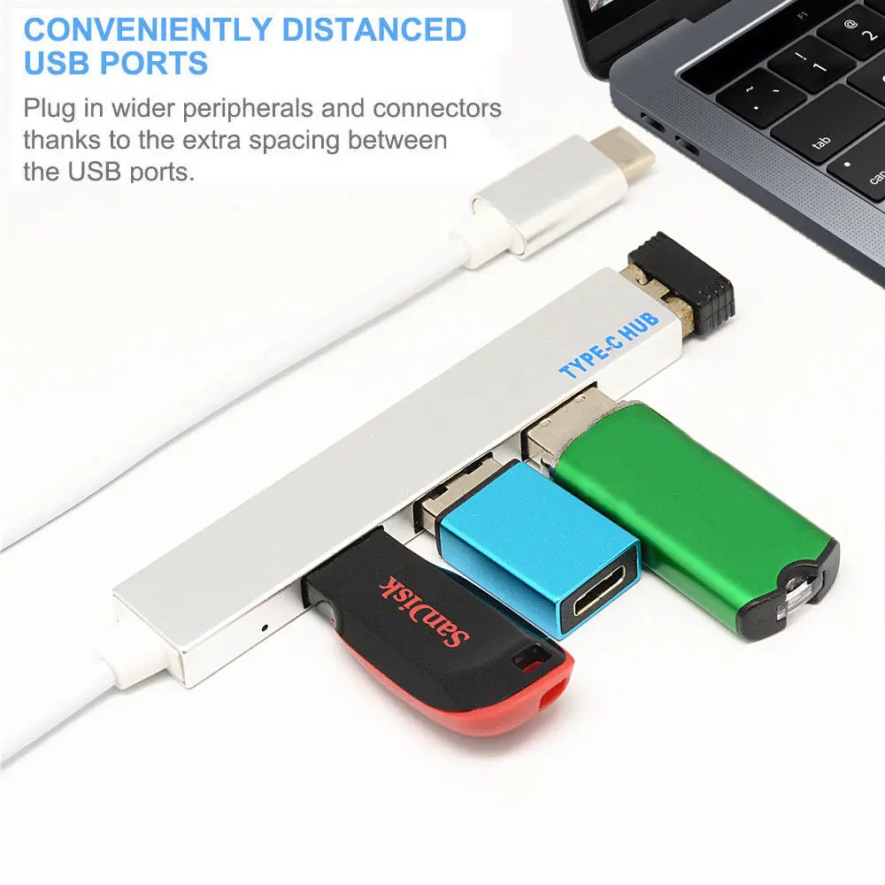 Лучшие предложения 4 в 1 usb-хаб Type-C USB-C адаптер с USB 3 портом для Macbook Pro T-809A |
