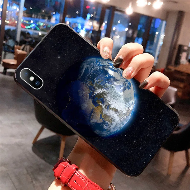 Lovebay Glass Phone Case For iPhone 6 6s 7 8 Plus X XR XS Max Fashion Dream Starry Sky Planet Full Cover |