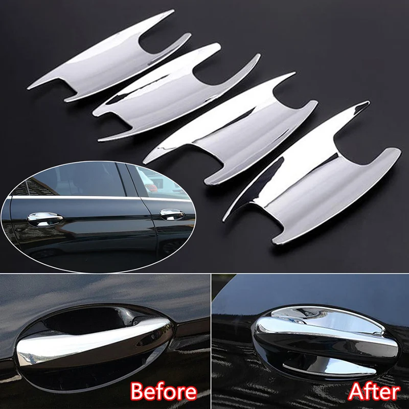4pcs 20 * 15.5cm/20 17cm Silver Rear Tail Door Bowl Trim Chrome Cover Sticker For Mercedes Benz C-Class GLC-Class 2015 -2018 | Автомобили