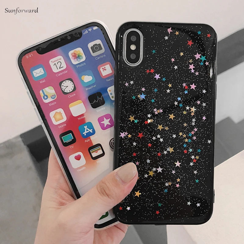 Роскошный блестящий ТПУ чехол для iPhone X XR XS MAX силиконовый 5 5S 5SE ультра тонкий