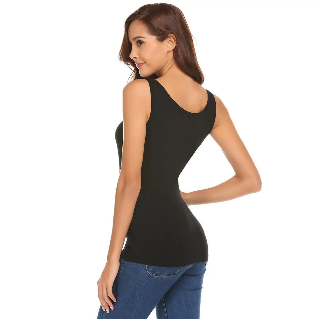 Women O Neckline Simple Solid Loose Straight Soft Casual Tank Top Height 176cm Bust 88cm Waist 59cm Hip 90cm Summer None | Женская