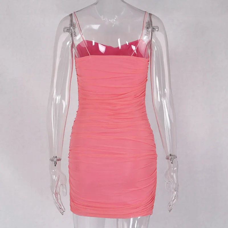 Платье женское летнее сексуальное мини платье розового цвета 2019|Женские платья| |