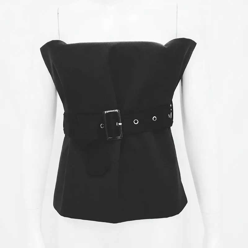 Женская рубашка без бретелек с открытыми плечами и оборками сексуальные